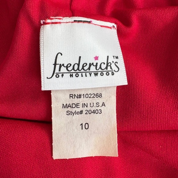 Y2K Frederick's of Hollywood Red Floral Print Dress Mini Size 10 - Picture 5 of 6